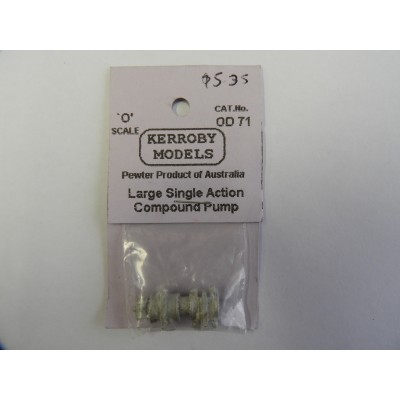 KERROBY MODELS, CAT. No. OD 71, Large Single Action Compound Pump, O SCALE